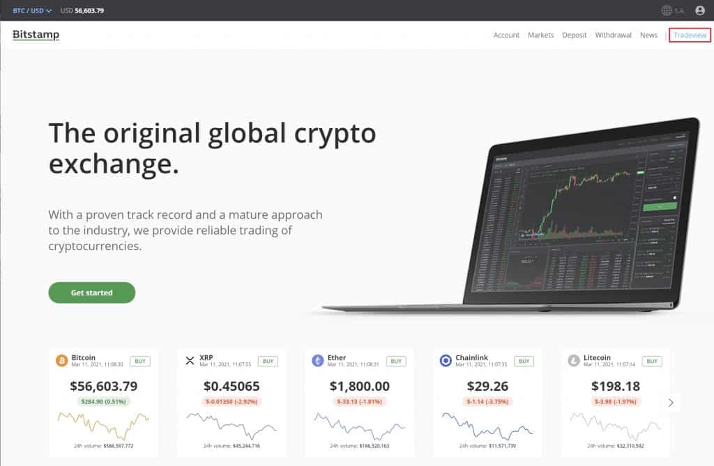 Acces tradeview Bitstamp