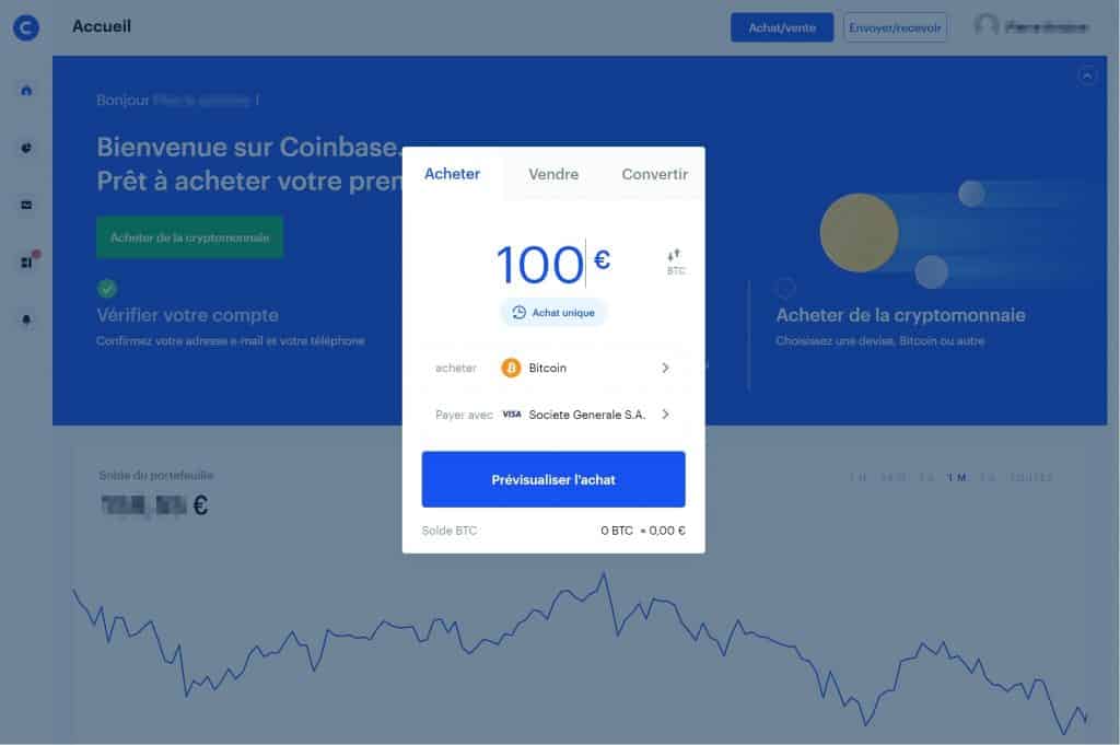 Achat CB 1 Coinbase