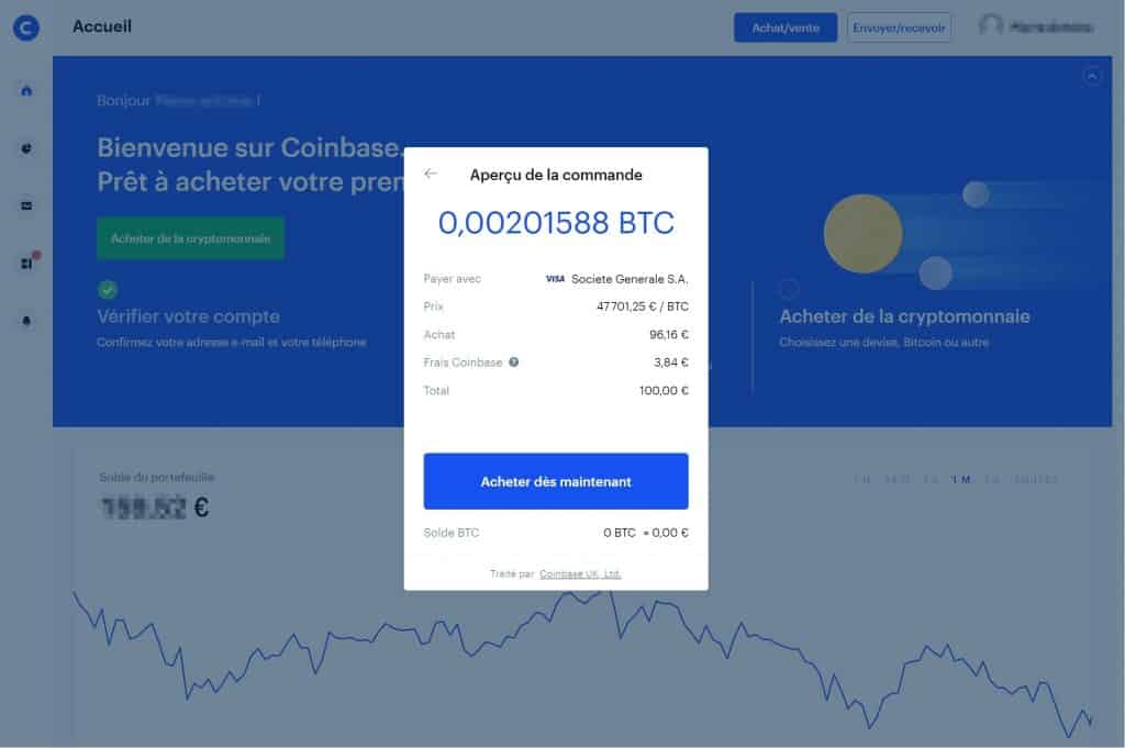 Achat CB 2 Coinbase