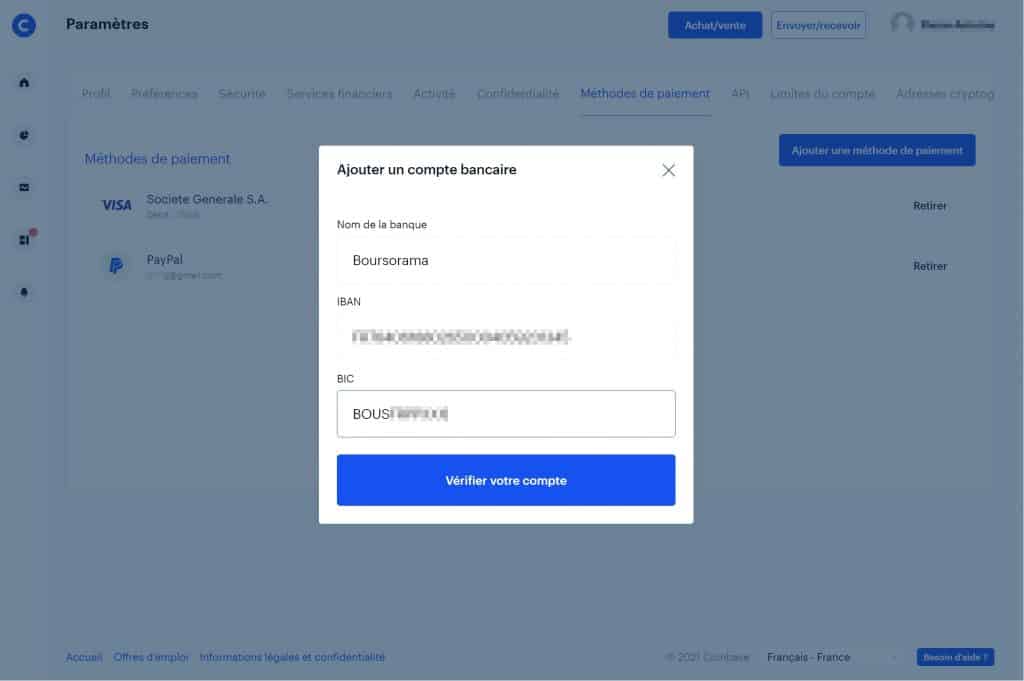 Achat virement 2 Coinbase