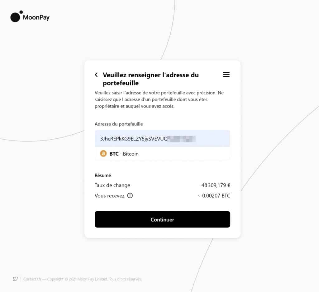 Bitcoin portefeuill MoonPay