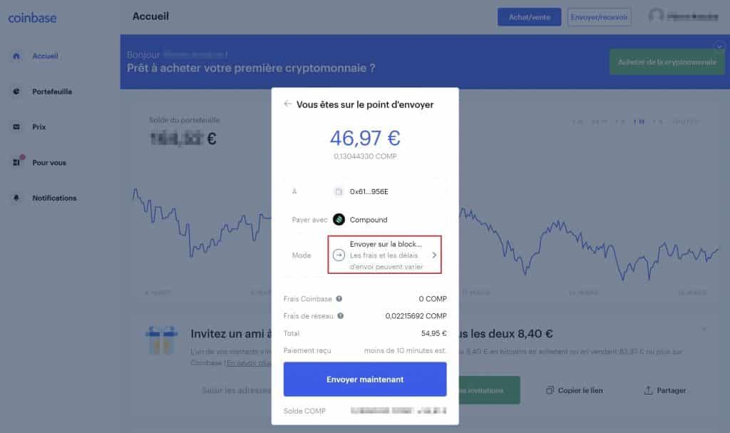 Coinbase envoi 2