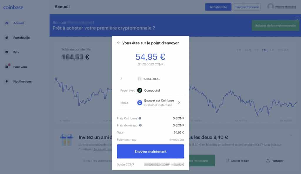 Coinbase envoi 3