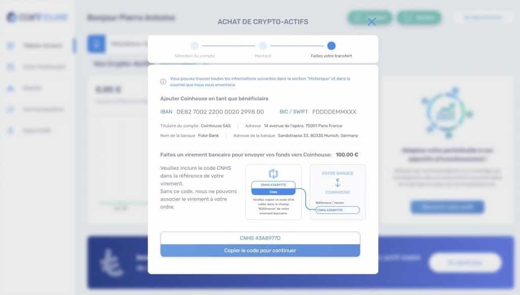 Coinhouse achat virement 2