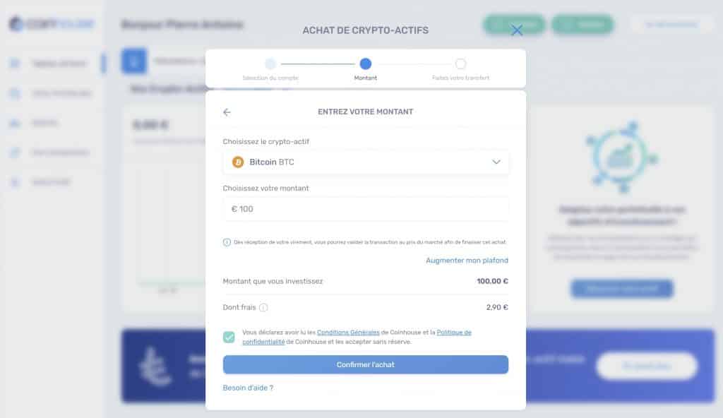 Coinhouse achat virement bancaire