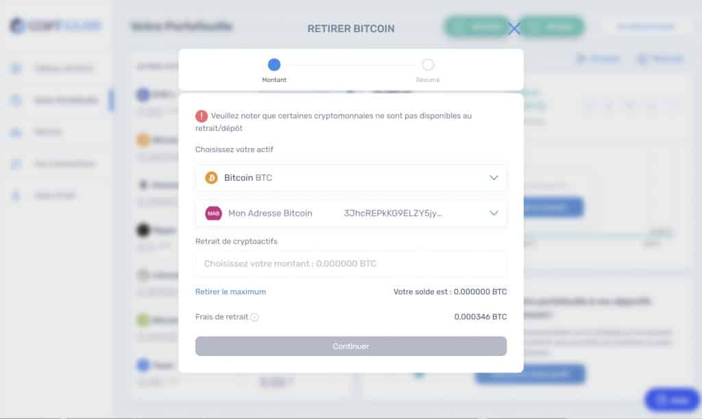 Coinhouse envoi crypto 2