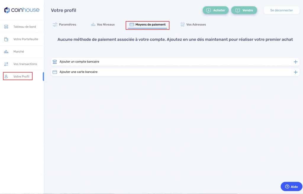 Coinhouse moyen de paiement