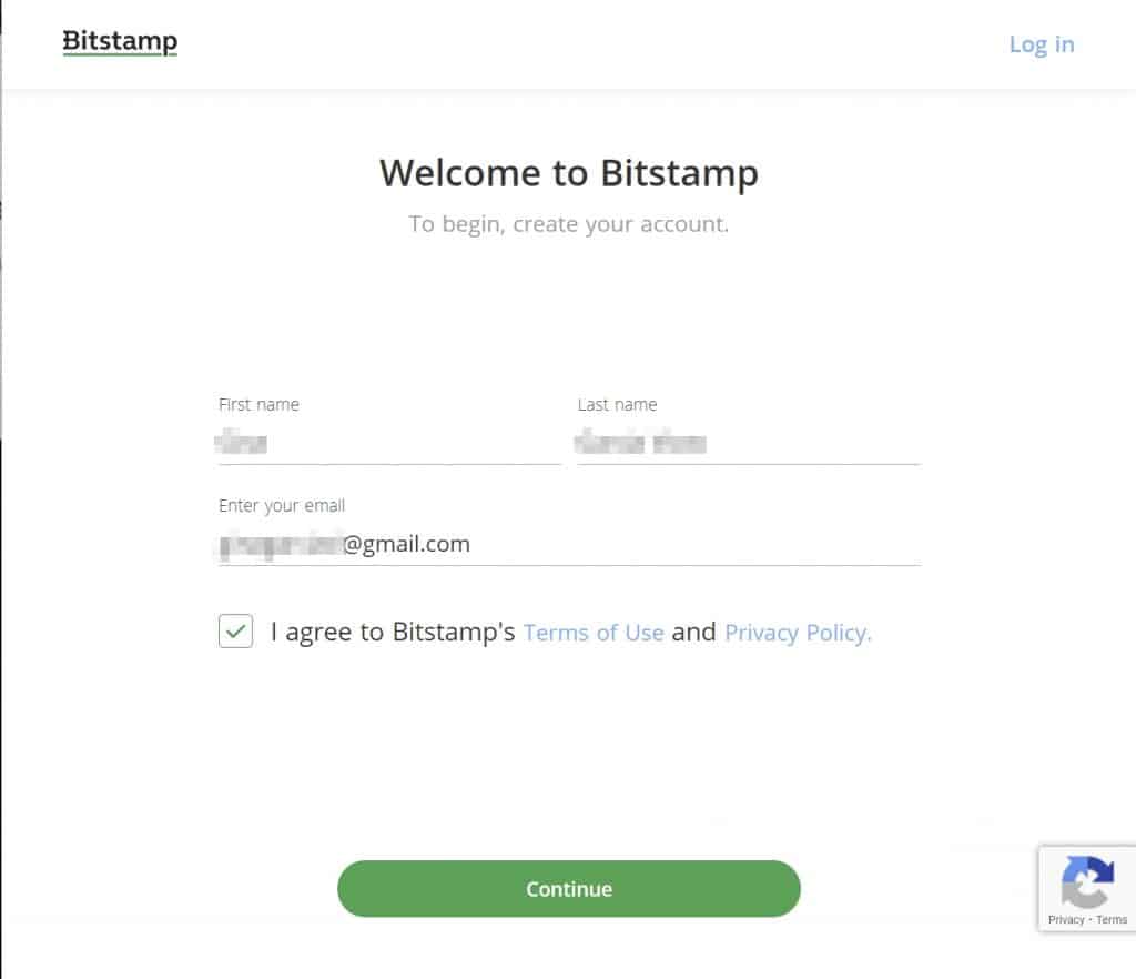 Inscription Bitstamp