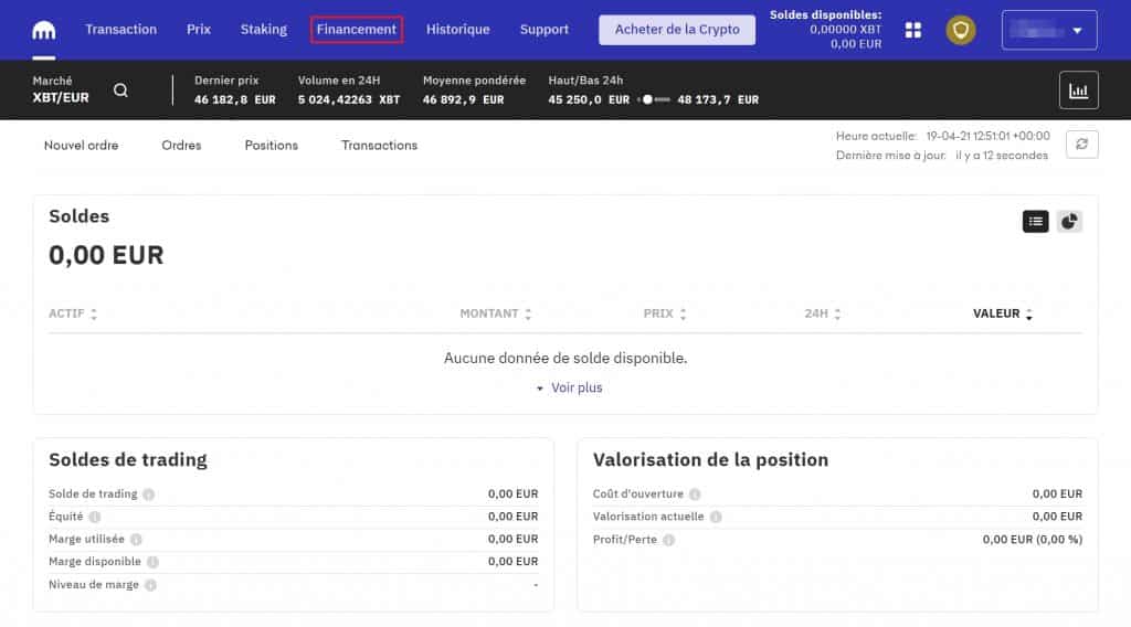 Kraken achat USDT virement