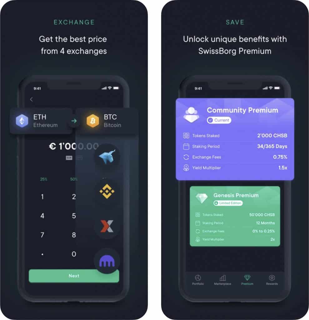 Meilleures apps iPhone Swissborg
