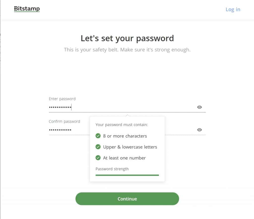 Mot de passe Bitstamp