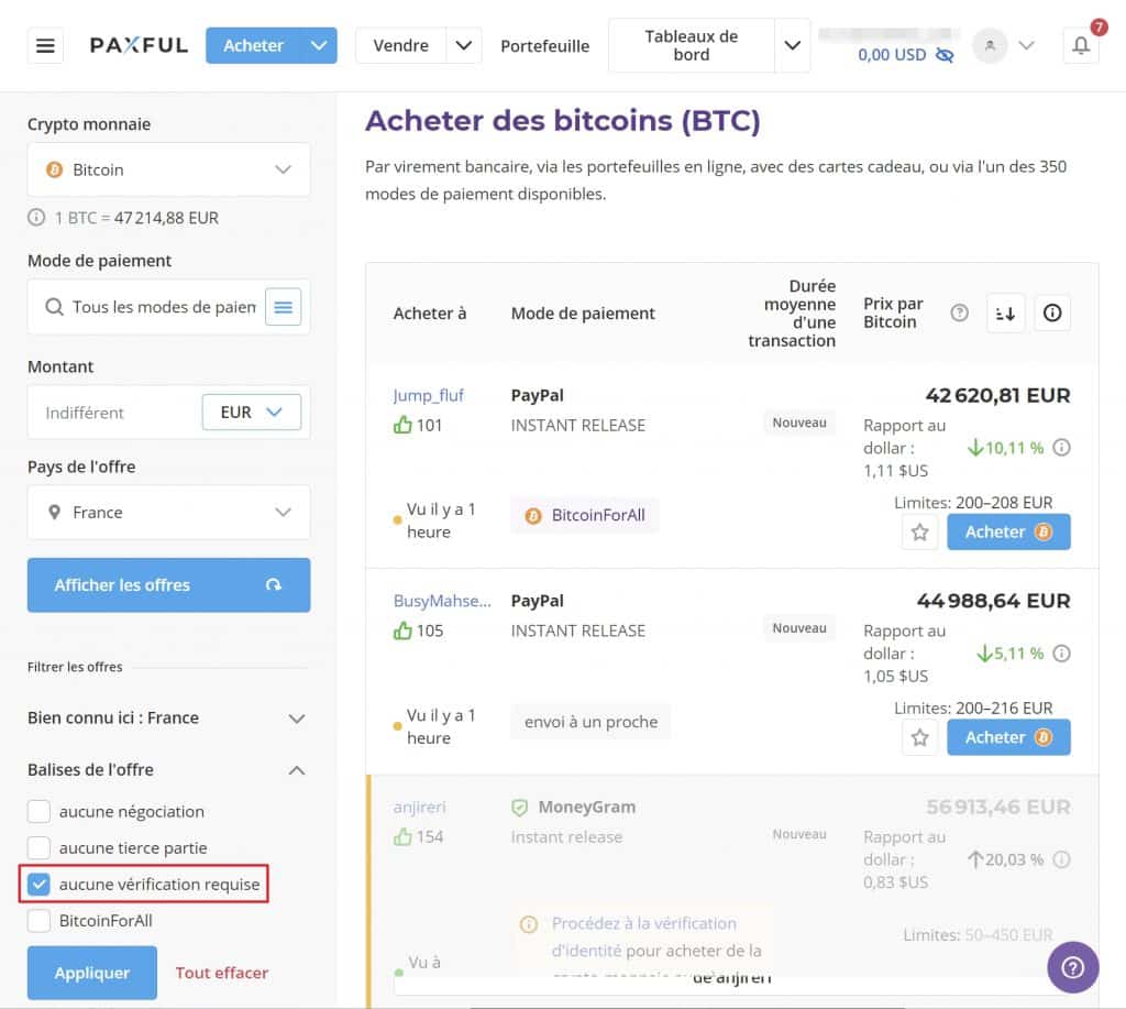 Paxful Bitcoin Anonyme