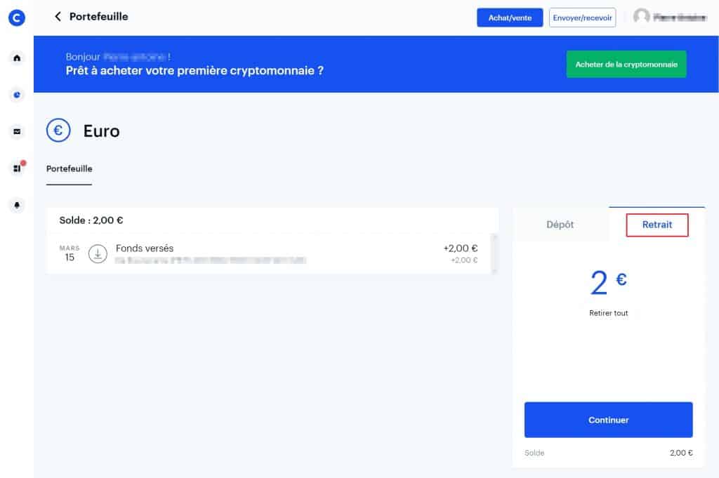 Retrait 4 Coinbase