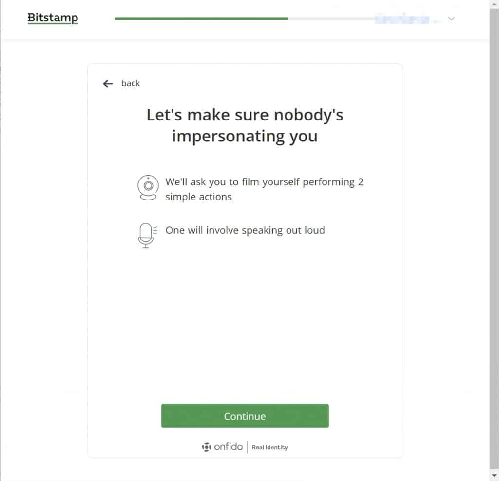 Video confirmation Bitstamp