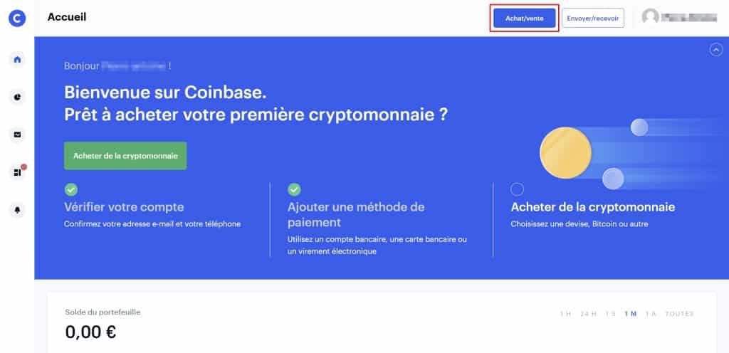 BTC Achat CB Coinbase