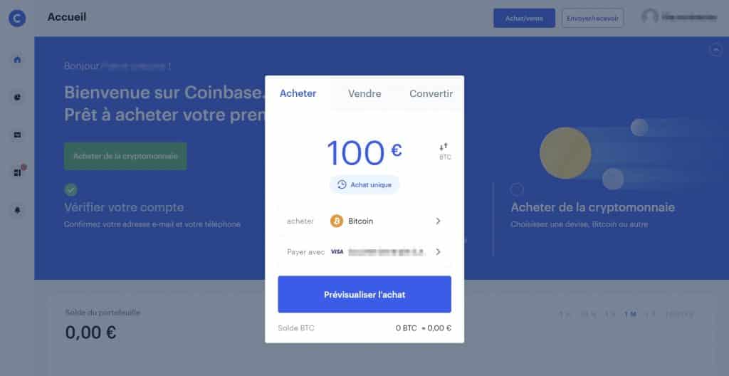 Coinbase Previsu Achat BTC