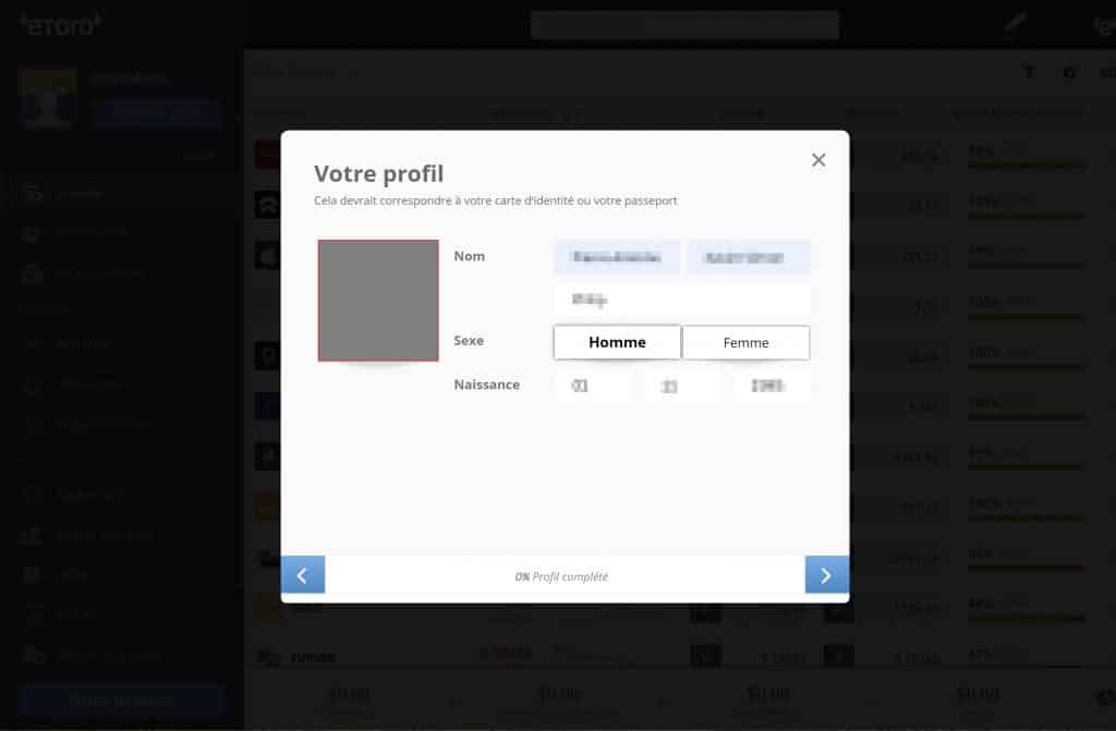 Creation compte 3 eToro