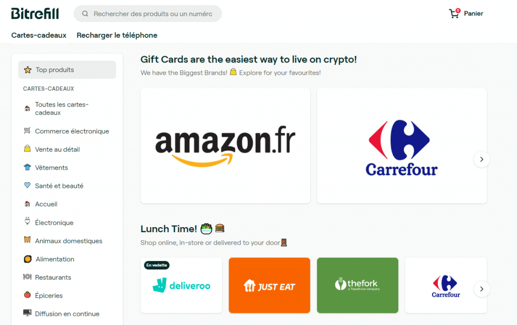 bitrefill cheque cadeau